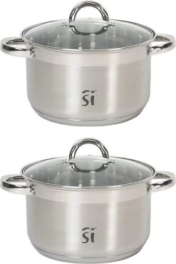 Luxe Kleine RVS Kookpan/pan Loa Met Glazen Deksel 20 Cm 3,9 Liter - Kookpannen/sauspannetje - Koken - Keukengerei -Kookpannen Verkoopwinkel 802x1200