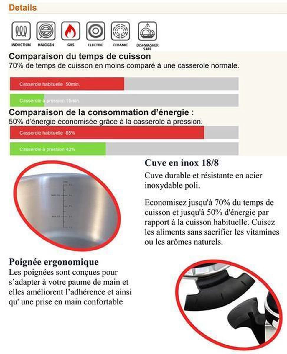 Royalty Line RL-PS8 - Snelkookpan - RVS - 8L - Alle Warmtebronnen 4 Royalty Line RL-PS8 - Snelkookpan - RVS - 8L - Alle Warmtebronnen - Afbeelding 4